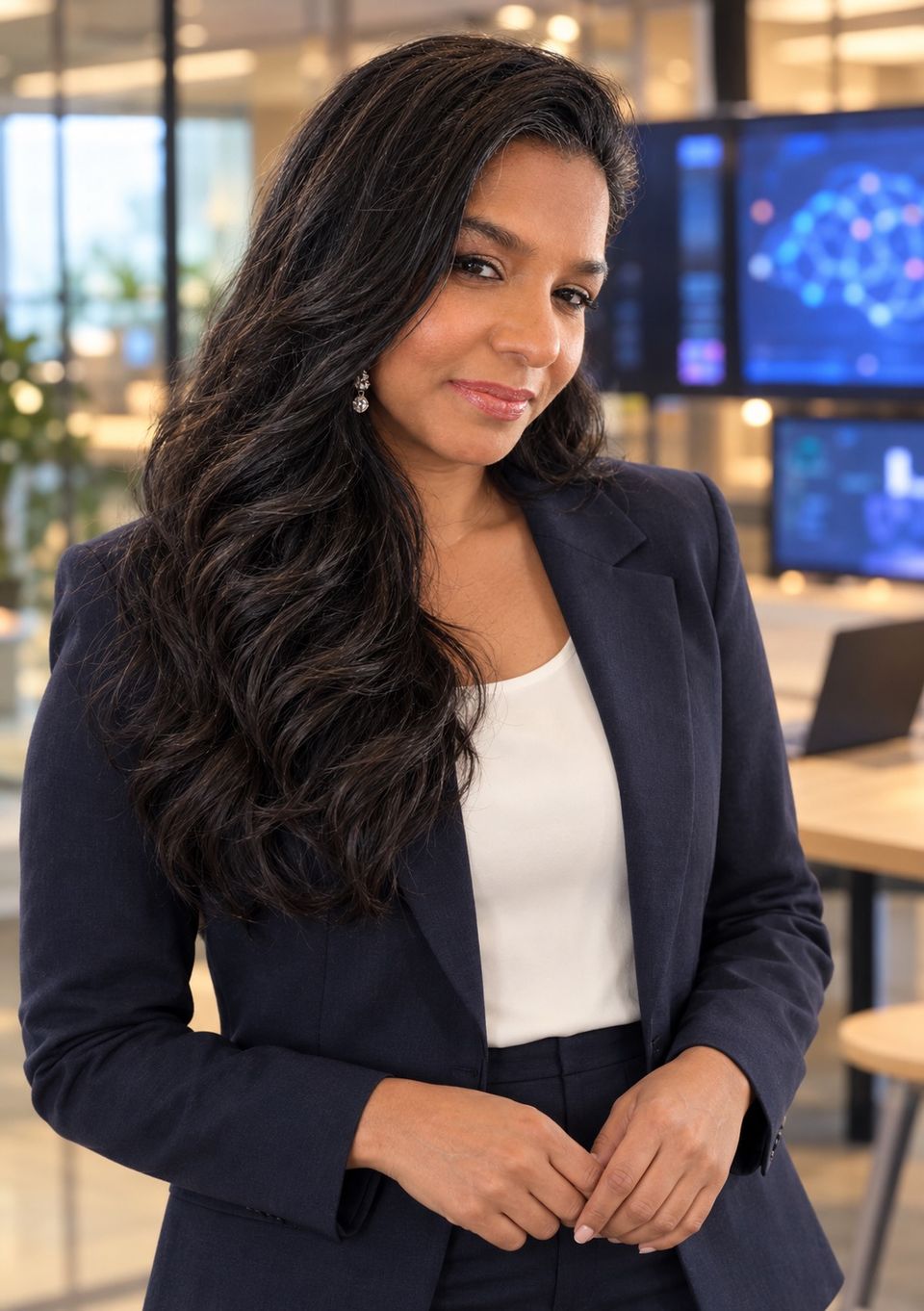 Sidra Miconi in a navy blazer